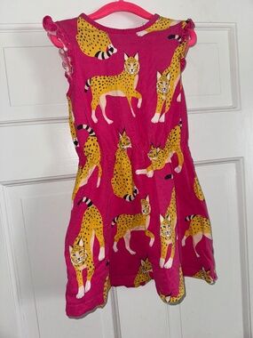 Mini Boden- Pink cheetah dress (5-6Y)